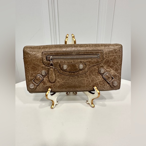 BALENCIAGA Leather Printed Continental Wallet - Picture 1 of 12